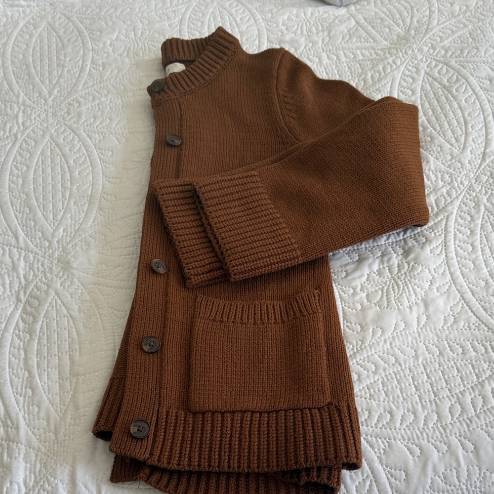 LOFT Rust Brown Thick Cardigan Sweater